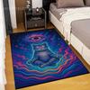 Multiple Sizes Meditating Cat with Colorful Galaxy Print Carpet Rug for Living Room Bedroom Sofa Doormat Home Decor Non-slip Mat