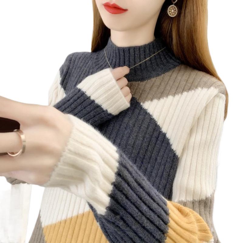 Women's Thick Warm Sweater - Autumn/Winter 2025 High Neck Loose Knit Pullover