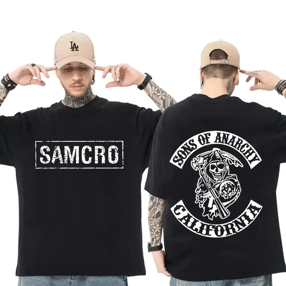 Sons of Anarchy SAMCRO Print T-shirt Men Women Trend Hip Hop Rock Overd Short Sleeve Tee Summer  T Shirts Clothes Tops#Color(1)