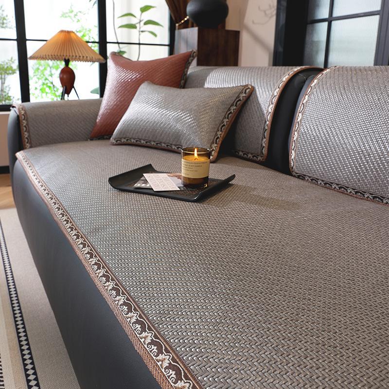 

Европейская подушка для дивана Летняя нескользящая ротанговая циновка Подушка-мат Новая летняя накидка на диван Прохладная подушка Ледяной шелк 70*70cm