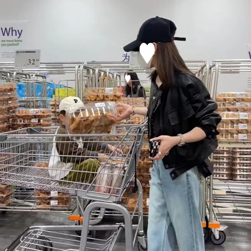 

Женская мотоциклетная куртка из натуральной кожи - Коллекция Весна и Осень 2025 XL (120-130 jin)