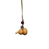 Cypress Gourd Phone Charm: Solid Wood Hand-Carved Craft with Strong Aged Fragrance, Chinese Fu Lu Portable Plaything.