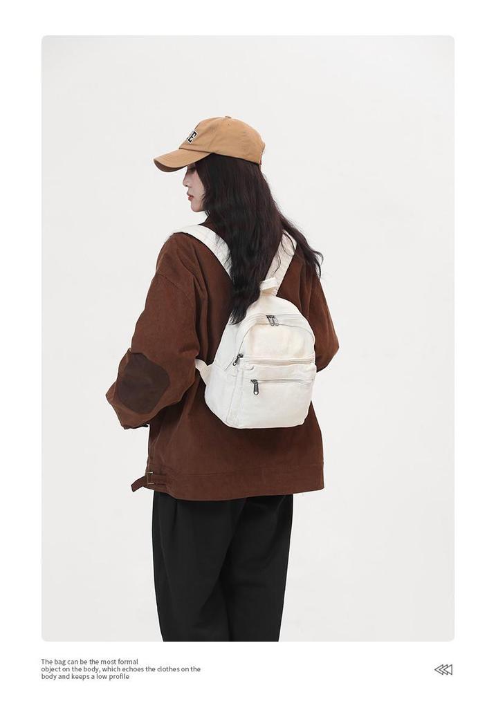 Damen Retro Gewaschene Canvas Handtasche Schultertasche - Lässiger Leichter Rucksack für Studenten