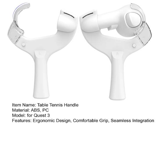 1 Pair Enhanced Table Tennis Paddle Grip Handle Ergonomic Design Table Tennis Adaptor VR Game Experience for Quest 3