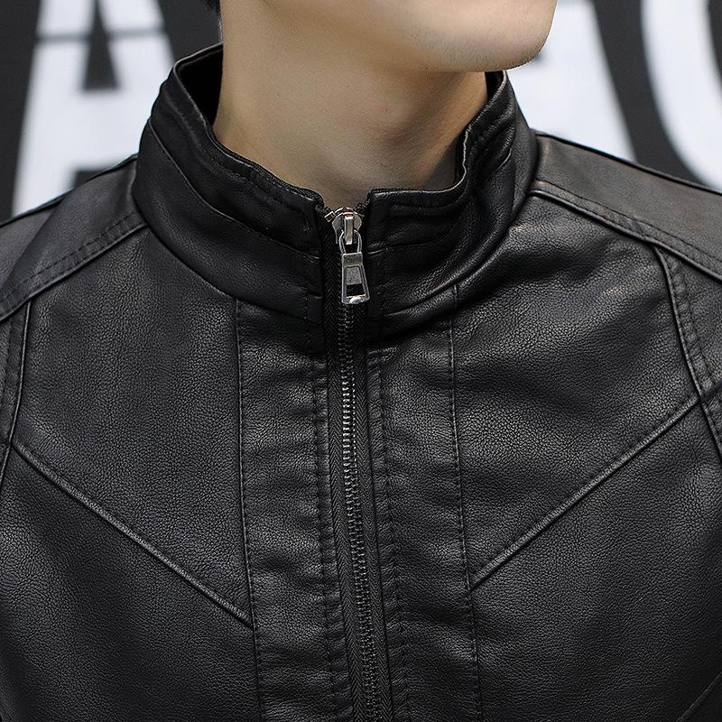 Осень и зима новое кожаное мужское пальто корейская версия тренда тонкий красивый — фото 4