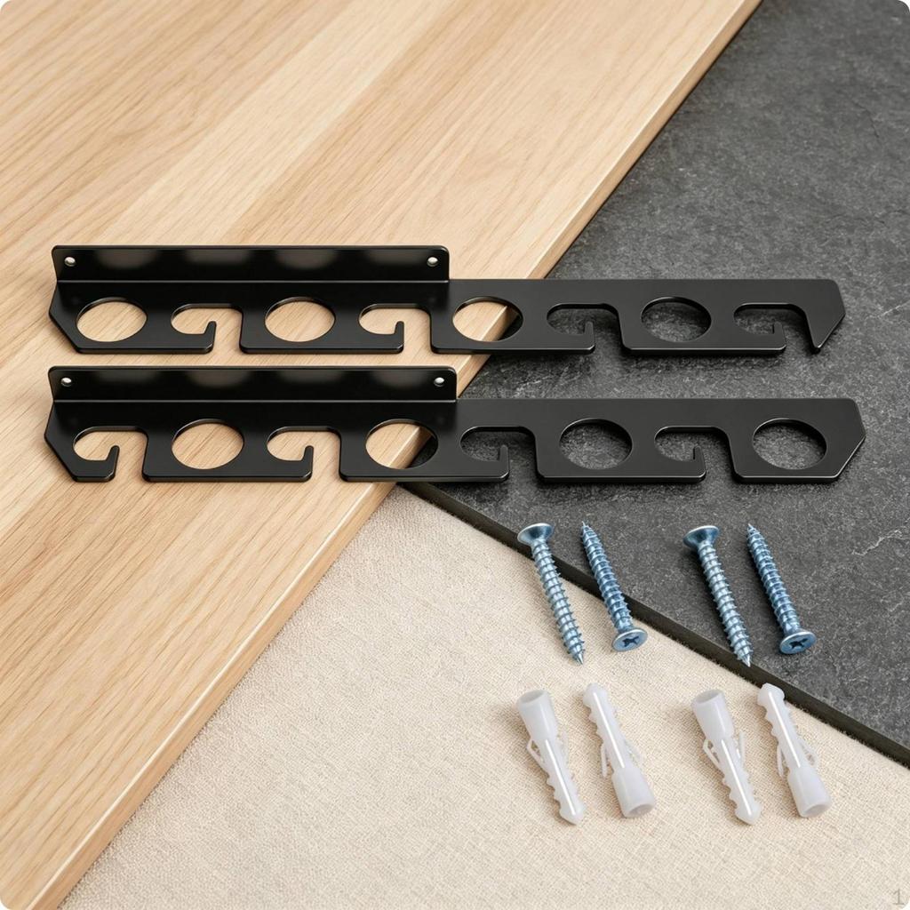 WallInstalled Fishing Rod Rack Acrylic Pole Storage Organizer Black Wall Mount for