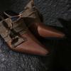 Fashion Women's New Summer Baotou Genuine Leather Cowhide High Heels Large Pointed Retro Bow Muller Slippers