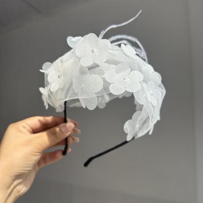 Moda Donna Piuma Rete Filati Cappello Accessori da Sposa Velo di Maglia Copricapo Cappelli Fascia per Capelli Fascia per Capelli