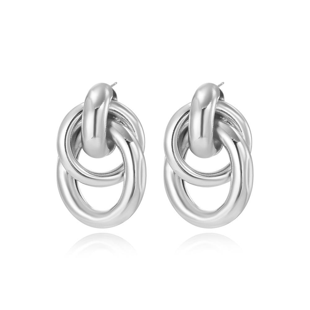 

Серьги-гвоздики Wind Gold Irregular Hollow Tube Stud, элегантные геометрические многослойные серьги-кольца, женские серьги