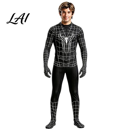 Full Body Costume Spider Hero Bodysuit with Mask Coverage Zentai for Boys Mask Kids Adults Stretchy Cosplay Outfit Fancy Dress Halloween Masquerade
