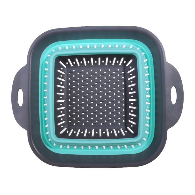 Silicone Kitchen Foldable Storage Basket Collapsible Colander Strainer Fruit Vegetable Drainer Kitchen Draining Filter Organzier