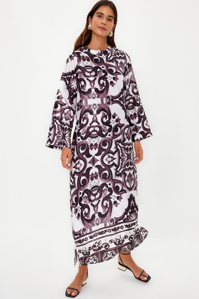 Women's Fashion New Hijab Evening Dress Blue Satin Surface Ethnic Patterned Evening Dress