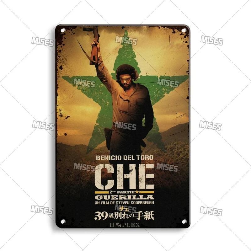 Che Guevara Metal Poster, Vintage Revolutionary Wall Art