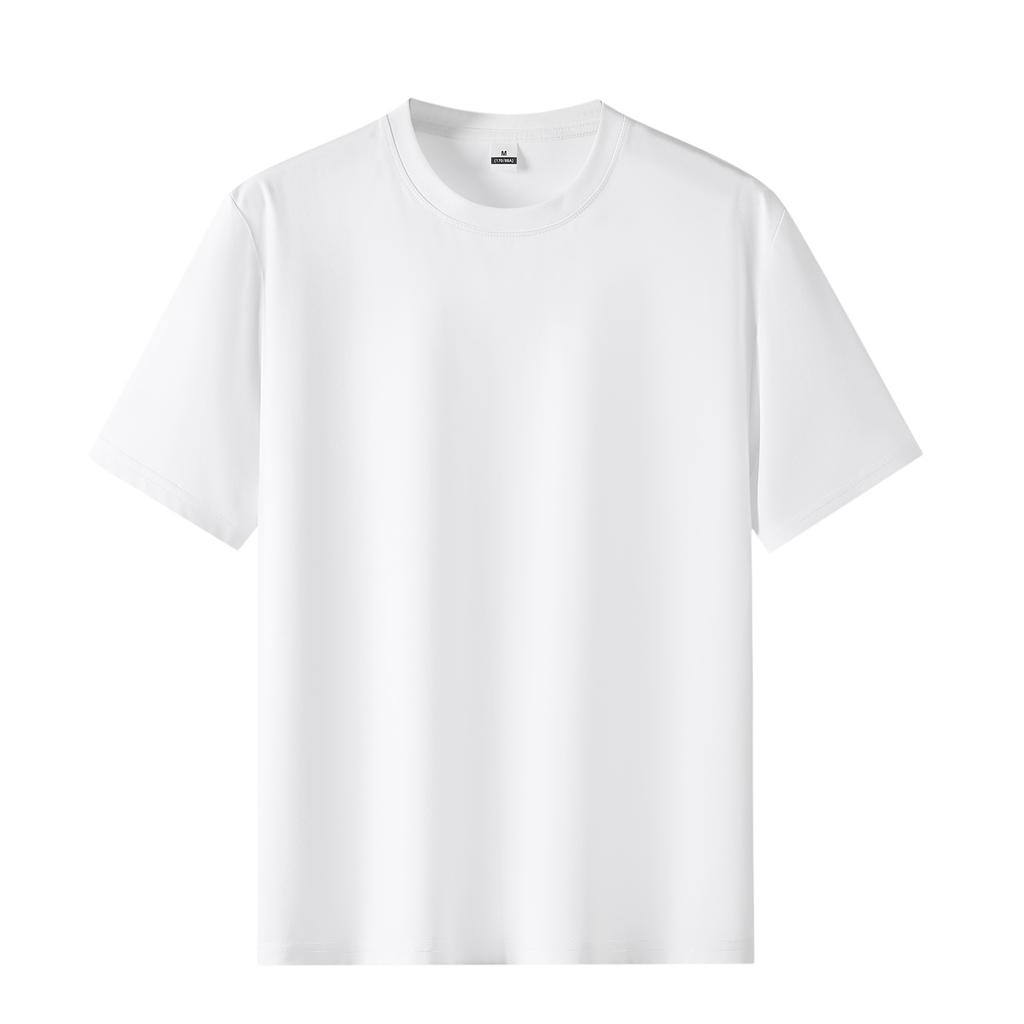 Men's Summer Round Neck Short Sleeved T-shirt Pullover Round Neck T-shirt Solid Color Top T-shirt