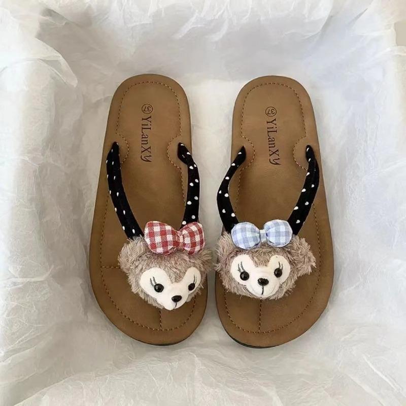 Cute Versatile Flat-bottomed Flip-flops for Women's Summer Wear New Cute Lightweight Soft-bottomed Cool Slippers