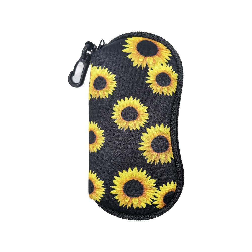 Birds Butterfly Floral Print Eyeglass Case Portable Zipper Sunglasses Pouch Protective Eyewear Holder for Women Men Travel