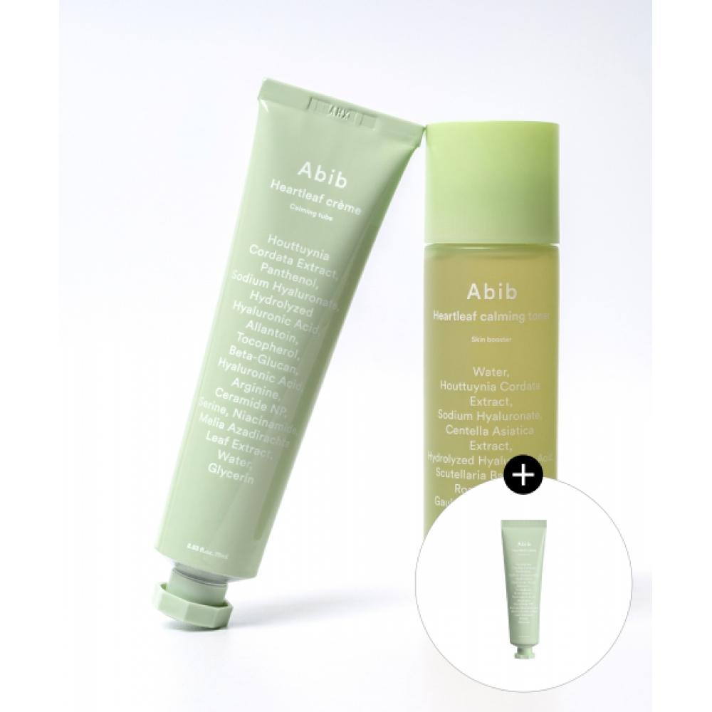Abib Houttuynia Cordata Calming Toner Skin Booster 200ml + Houttuynia Cordata Cream Calming Tube 75ml  + Free 30ml Of Houttuynia Cordata Cream NONE