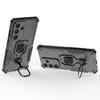 KEYSION Shockproof Armor Case for Samsung A17 5G Silicone+PC Upright Metal Live Ring Stand Phone Back Cover for Galaxy S25 FE 5G