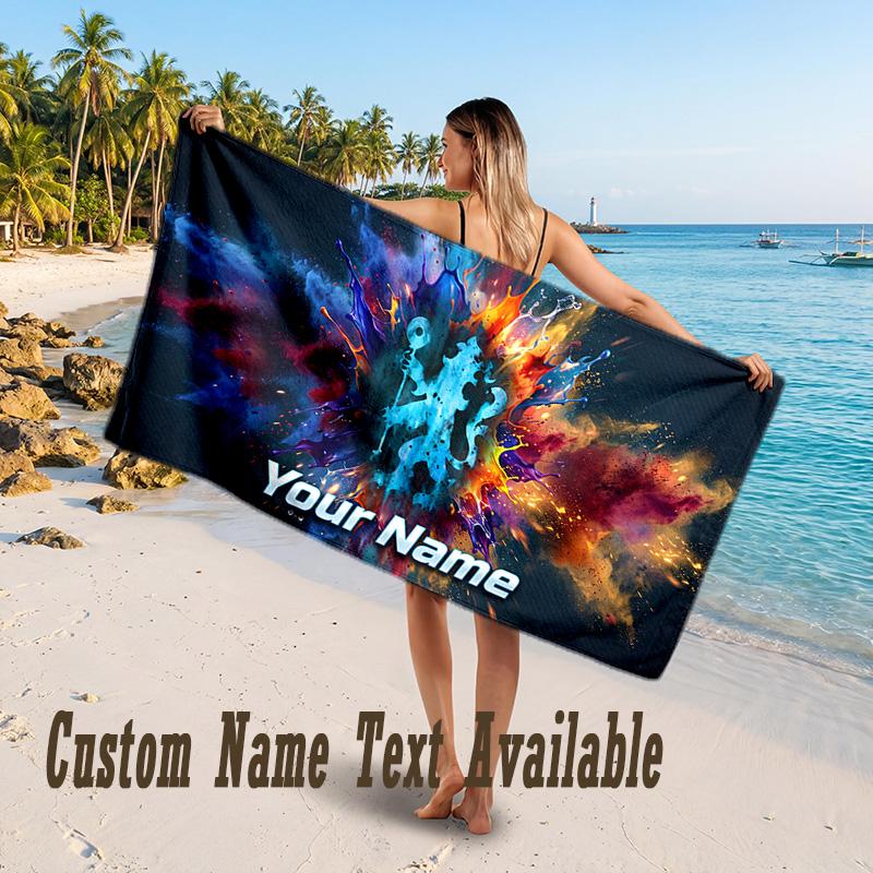 Chelsea FC Design Beach Towel Custom Text Large Towel for Beach Vacation