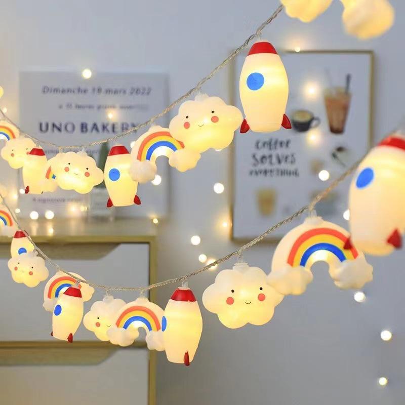 LED Smiling Cloud & Star String Lights for Children's Bedroom Decoration