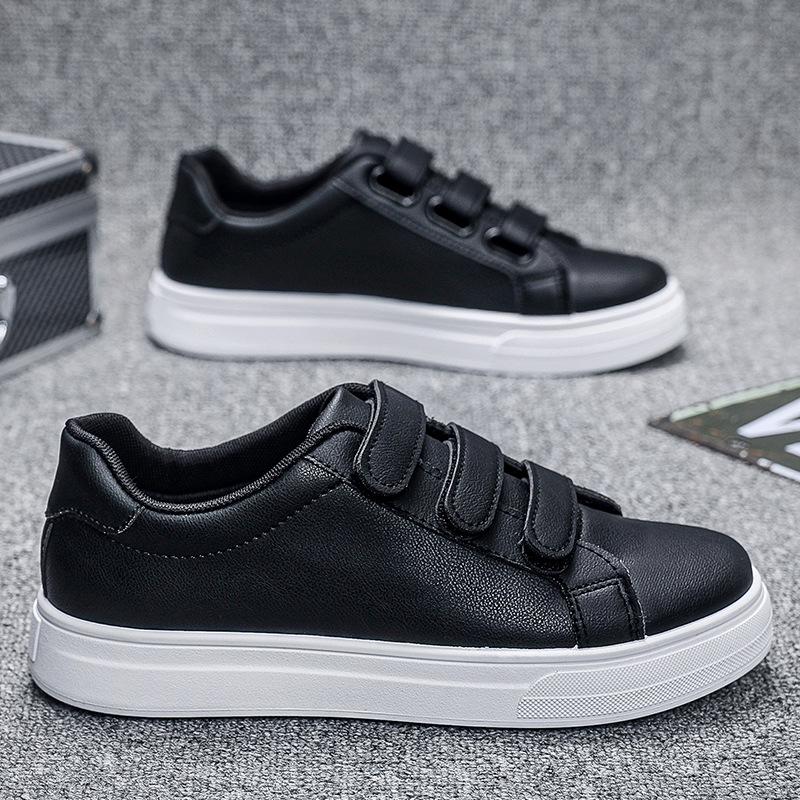 Korean Style Men's White Velcro Casual Shoes - Summer 2026 Fashion Trend