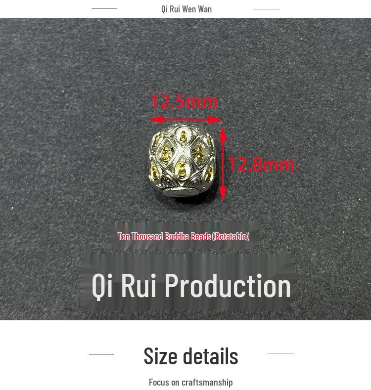 Mandala Ten Thousand Buddhas Rotatable Beads Bracelet with Handmade Braided Rope