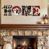 Nutcracker Themed Home Sign 4Pcs Christmas HOME Wooden Letter Wall Decor, Hanging with Snowman Reusable Set Tree Art, Waterproof Farmhouse Holiday