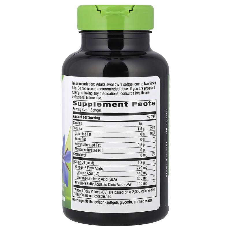 Borage Oil, 1,300 Mg, 60 Softgels