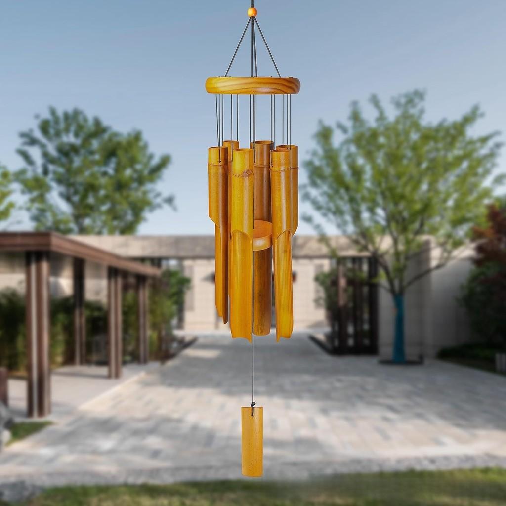 Outdoor Bamboo Wind Chime With Handcrafted Design For Garden Decor
