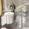 Toilet Paper Roll Holder Suction Cup Tissue Holder For Bathroom Transparent Wipes Organizer Container For Bedroom Balcony Rest