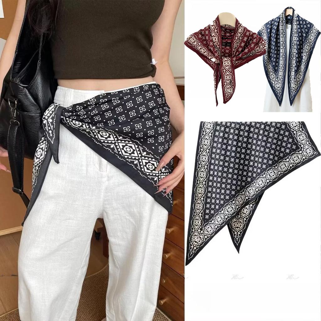 1 New Simple And Fashionable Waist Seal Triangle Scarf Women'S Triangle Belt Fashion Shawl Multi-Functional Silk Scarf