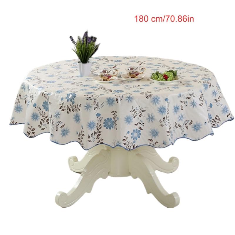 Florals Pattern Tablecloth Oilproof Waterproofs Easy Cleaning Round Table Cover for Home Restaurant Decors Table Cloth