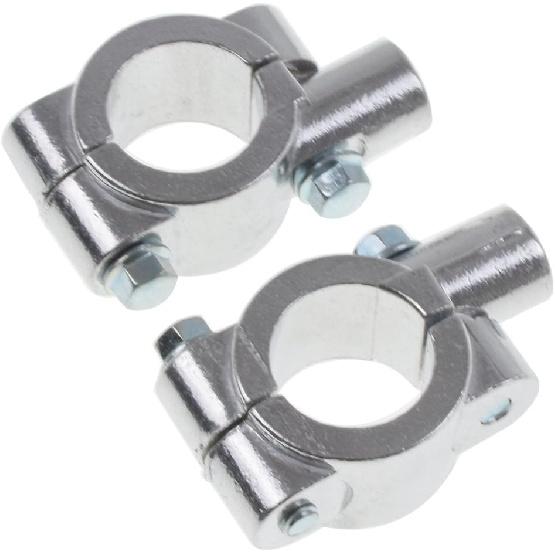 Motorcycle Group 1" 25mm Motorcycle HandleBar 10mm Mirror Thread Mount Holder Clamp Adaptor Chrome