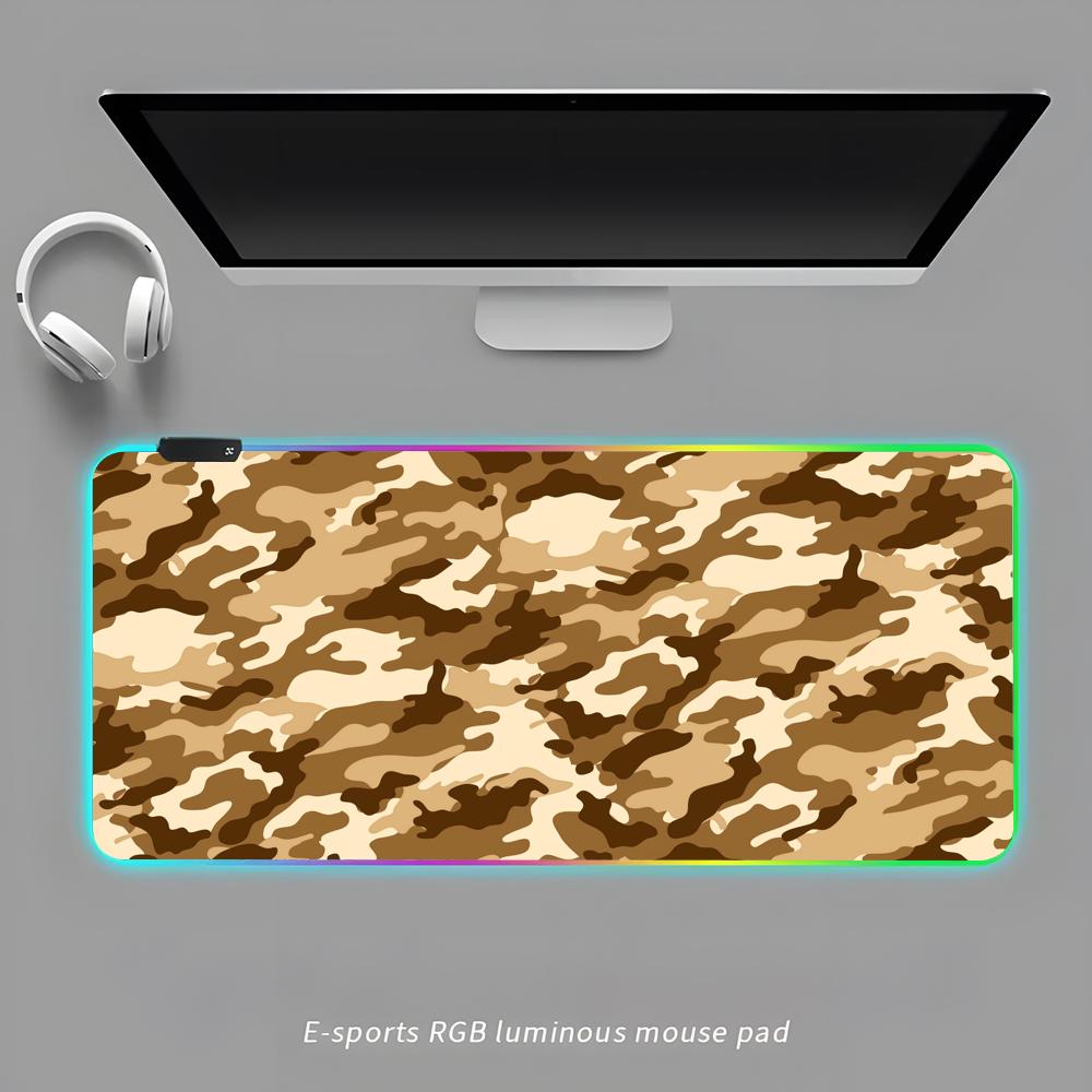 

Camouflage Mouse Pad RGB Gaming Mouse Pad Desk Mat HD Gamer Large LED Light XXL MousePads RGB600x300x3mm