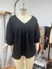 2026 Lace V-Neck Pullover Solid Color Women's Casual 3/4 Sleeve Top