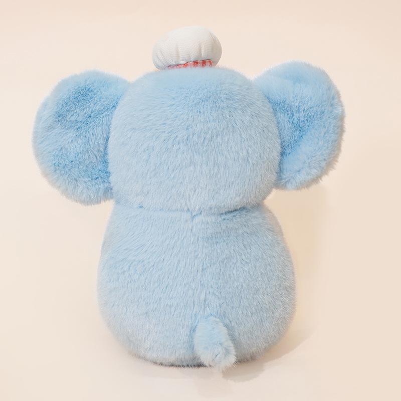Blue Jiji Elephant Plush - Soothing Cloth Doll for Children's Sleep