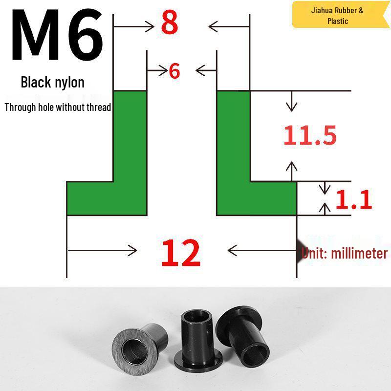 T-förmige Nylon-Dichtungsscheibe M3-M35 Gewinde Isolierabstandshalter