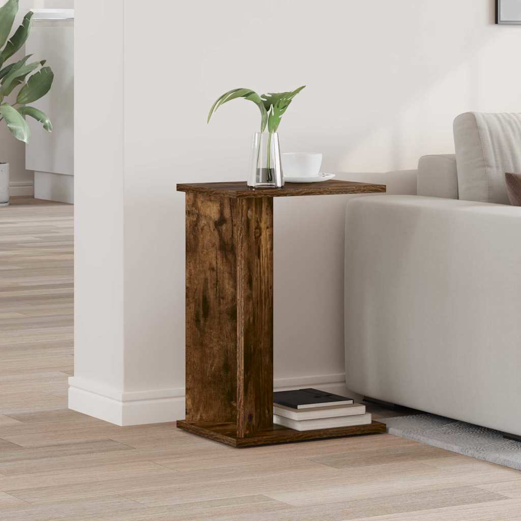 Side Table Smoked Oak 35 x 25 x 50 cm Engineered Wood
