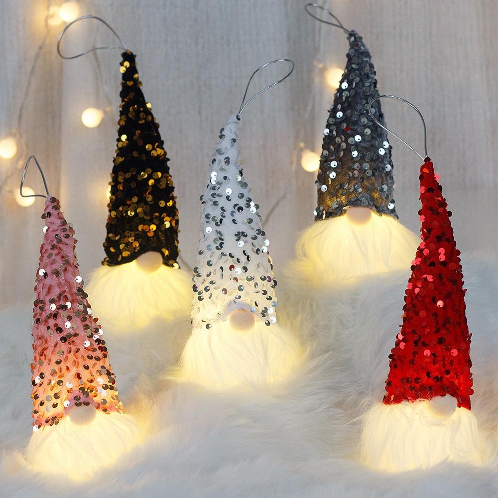 Sequin Gnome Ornament Lightweight Gnome Light Decor Christmas Light Decoration  Christmas Pendant For Festive Lighting