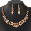 European & American Fashion Crystal Necklace and Earrings Set for Brides