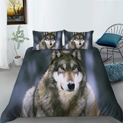 Wolf Series Equal Polyester Bedding Two Or Three-Piece 3D Digital Printing