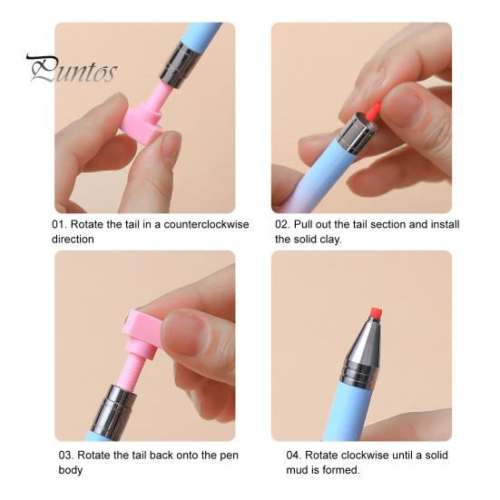 Rhinestone Decoration Pen 1 Set Picker Tool with Refills DIY Nail Art Craft Painting Dotting Refillable Wax Rotatable Pick-up Tools Applicator