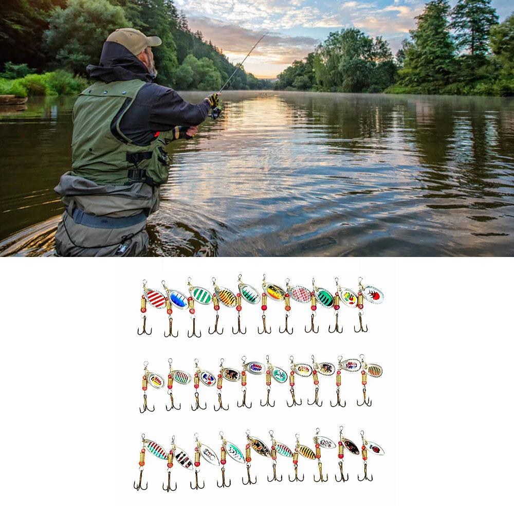 30 Pcs Iron Plate Lure Various Size Weight Colors Vivid Bright Colorful Stickers Metal Fishing Bait
