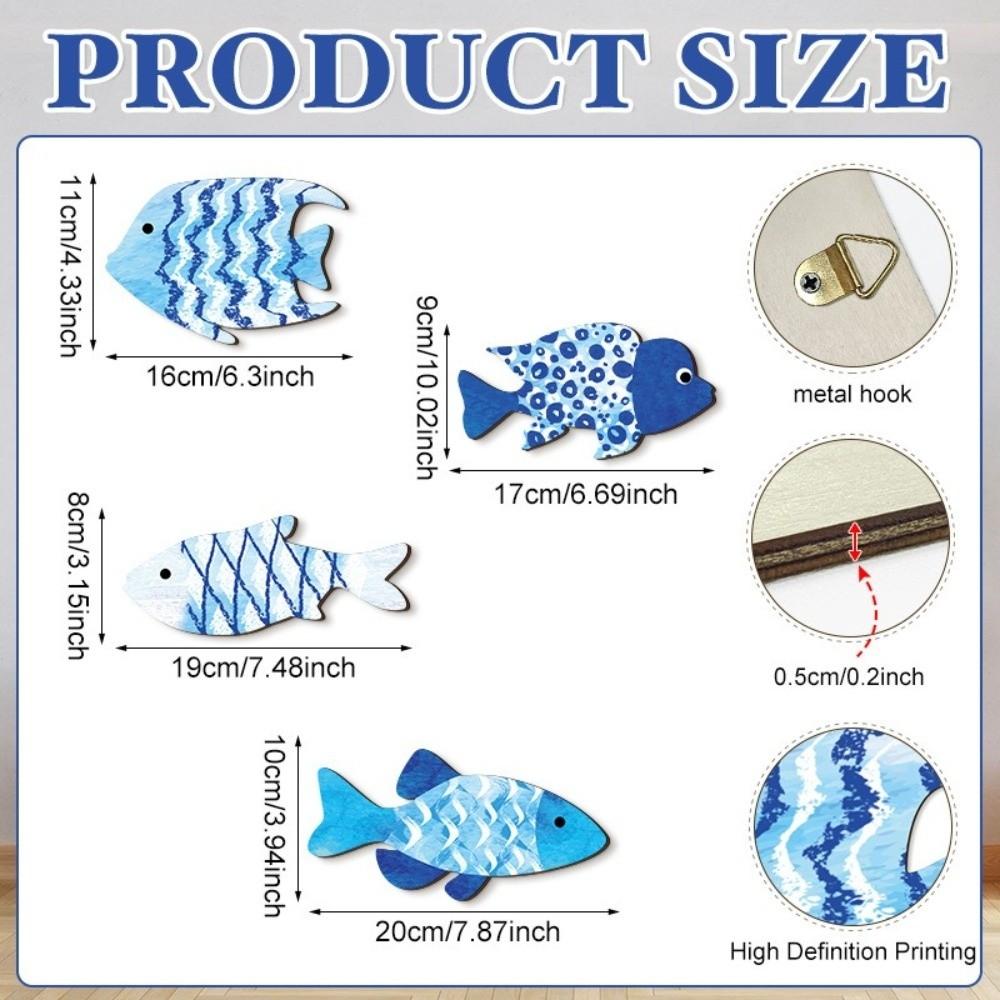 Drewniana ryba w stylu marynistycznym Dekoracja ścienna Motyw oceaniczny Marynistyczna sztuka ścienna Ryba wiszący dekor Sztuka do łazienki