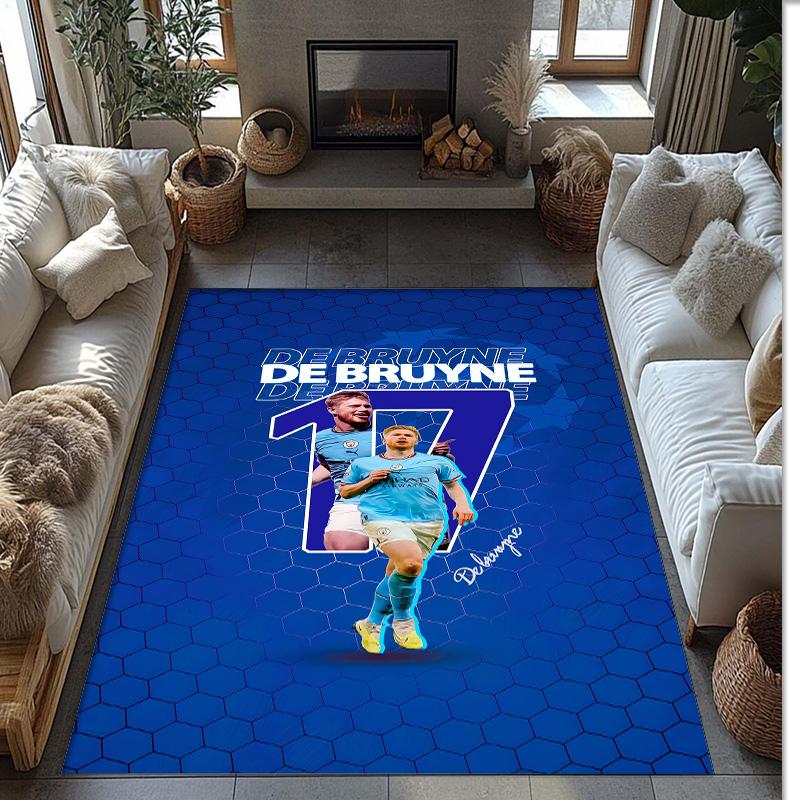 Kevin De Bruyne Printed Flannel Area Rug Non Slip Soft Polyester Floor Carpet Indoor Decor Mat for Bedroom Living Room Sofa
