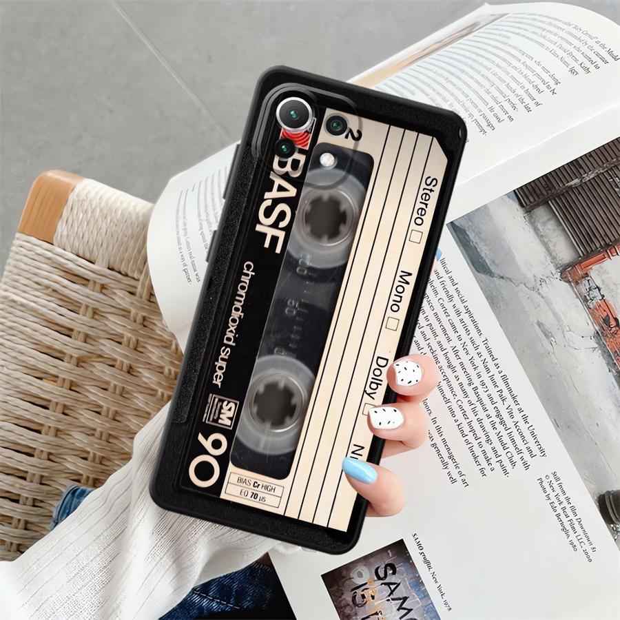 Black Soft Phone Cover Case for Xiaomi Mi 10T 11T 12T Pro 11 12 13 Lite 13 14 15 Pro 12X Retro Cassette Tape
