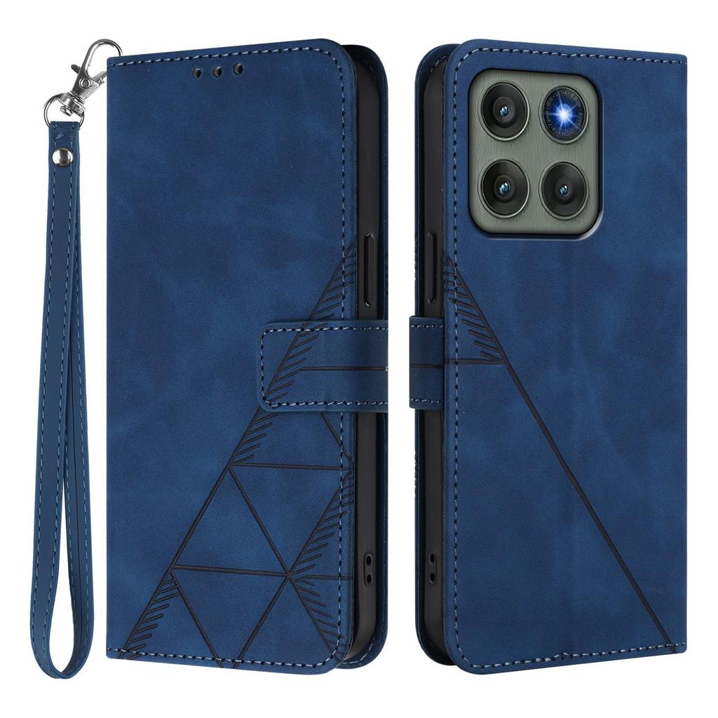 For Motorola Edge 60 Pro 5G Leather Case with Hand Strap Wallet Stand Phone Cover