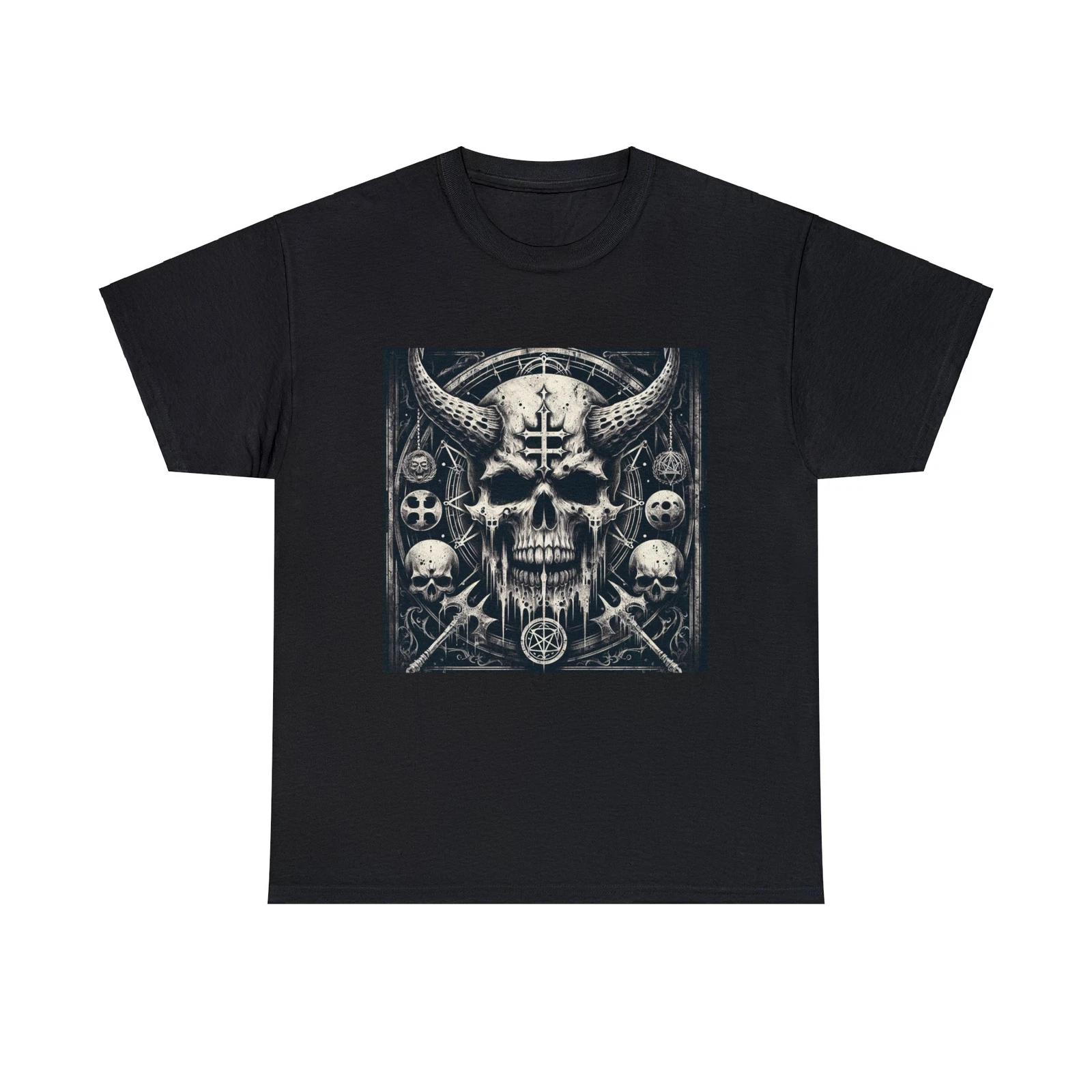 Unisex Adult T Shirt Heavy Metal Skull Gothic Horror Ghostly Scary Death Art Tee S