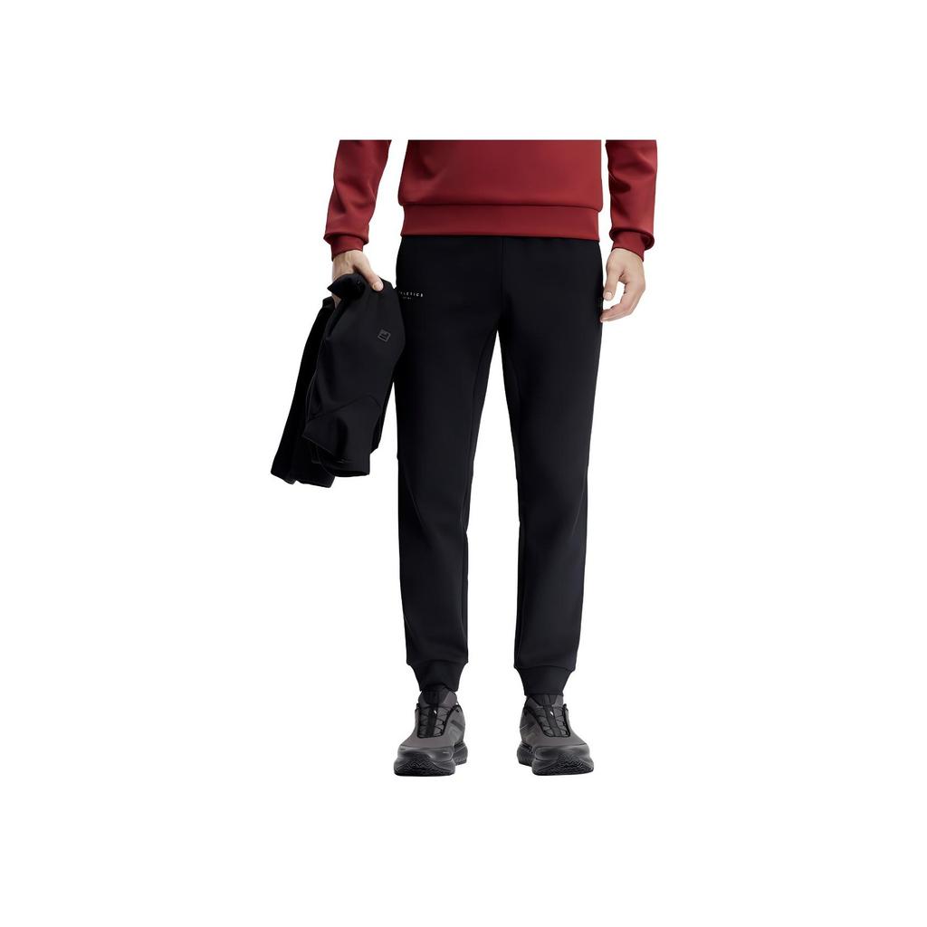 Fila Solid Color Fitness Tapered Stretch Knit Sports Pants Men Bottoms Deep-Black A11M411607F-BK