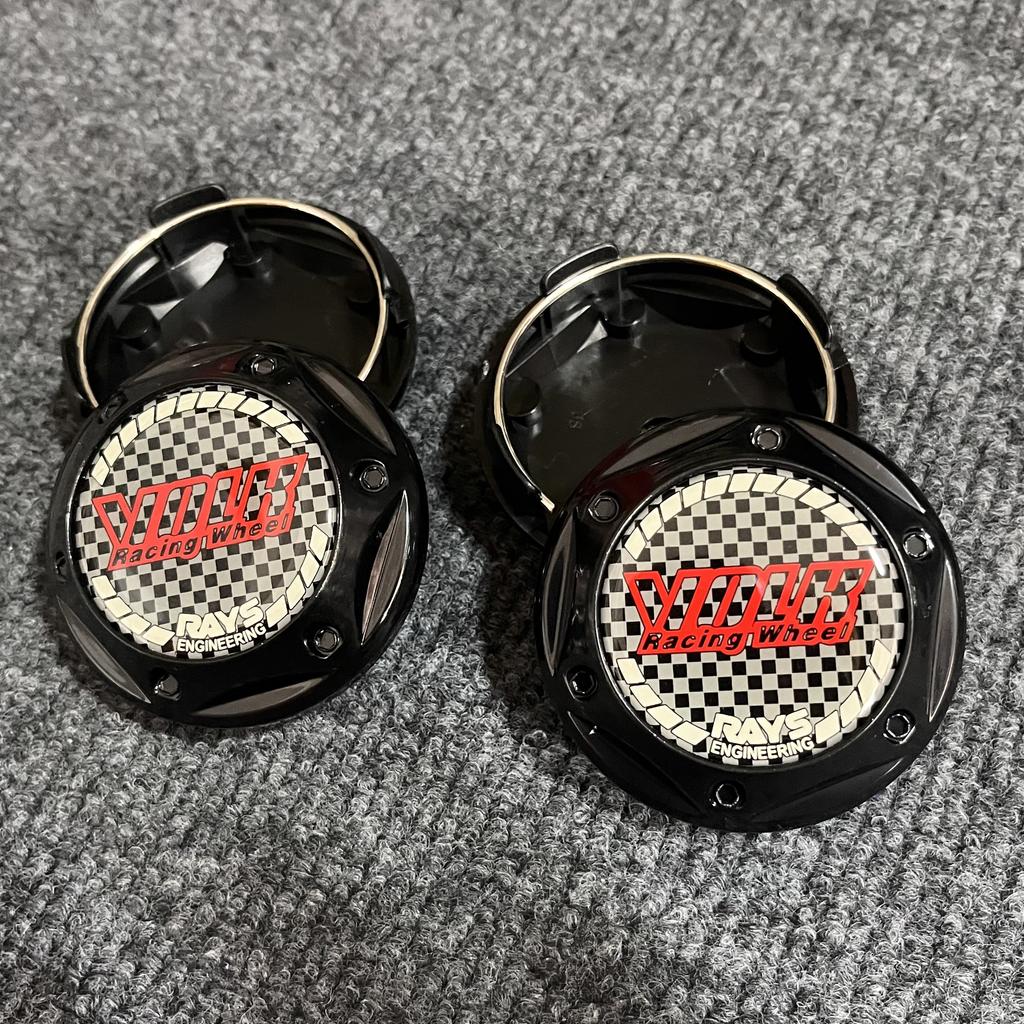 4pcs/Lot 68mm Car Wheel Hub Center Caps Flower High Caps Fit 45mm Volk Rays Racing Emblem Badge Stickers Car Styling Accessories